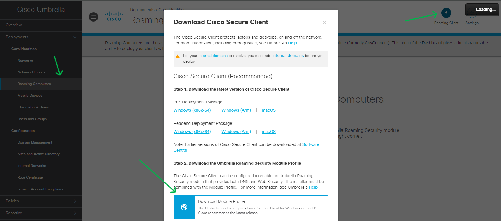DownloadingProfileUmbrella